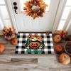 Grid Halloween Doormat, Anti Slip and Absorbent Track Blanket, Washable Floor Mat for Home Decoration