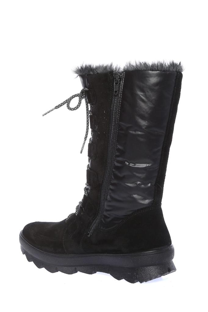 Женские современные стильные модные сапоги Черные зимние сапоги