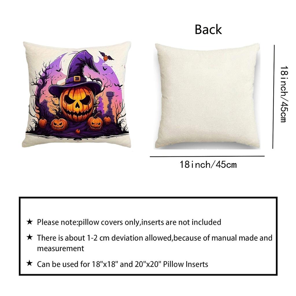 1pc Halloween Pumpkin Pillow Covers, Pumpkin Ghost Halloween Decoration, Halloween party atmosphere decoration, Halloween