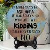 2D Flat, 1pc Round Aluminum Funny Grandparents Day Sign, "If Mom Says No Ask Nana" Vintage Distressed Design, Waterproof & Durable, Perfect for
