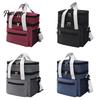 Leakproof Food Container Bag Insulated Double Deck Lunch Bag, Large Capacity Quilted Thermal Tote, for Portable with Shoulder Strap Carrier Commuting