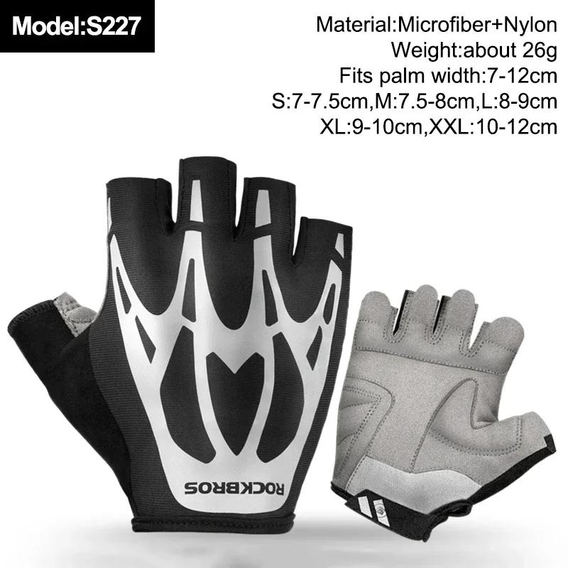 ROCKBROS New Road Bike MTB Gloves Microfiber Wear Resistant Gym Training Fingerless Glove Half Finger Bicycle Cycling Equipment