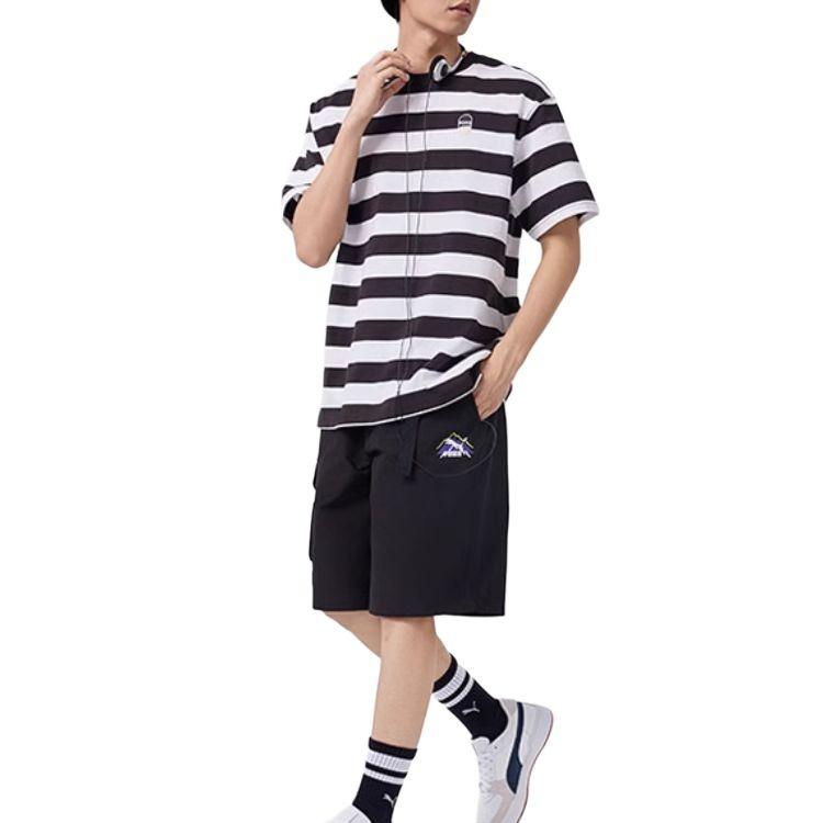 PUMA Downtown Striped T-shirt 'Black White' Men's 630115-01