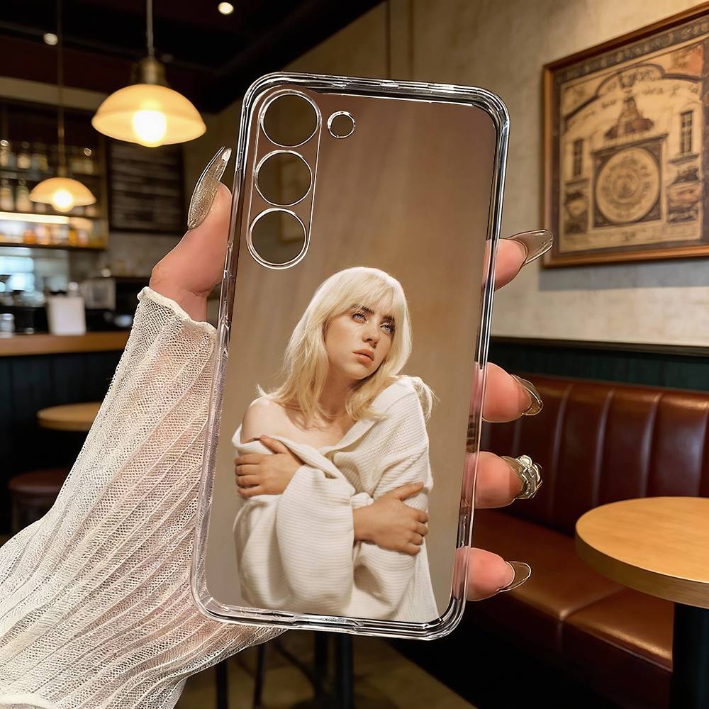 Чехол для телефона B-Billie E-Eilish для Samsung Galaxy A71, A70, A52, A51, A40, A30, Прозрачный чехол