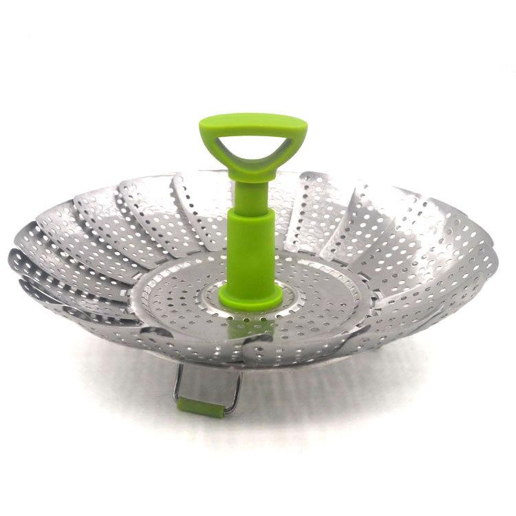 Cross-border New Household Stainless Steel Folding Steaming Rack Spot Wholesale Lotus Telescopic