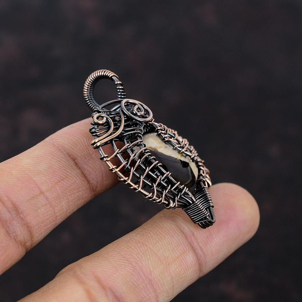 Подвеска из арахисового дерева, яшмы, медная проволочная обертка, ювелирные изделия ручной работы, медная проволочная обертка, проволочный дизайн, ювелирные изделия, подарок для женщин, ювелирные изделия из драгоценных камней