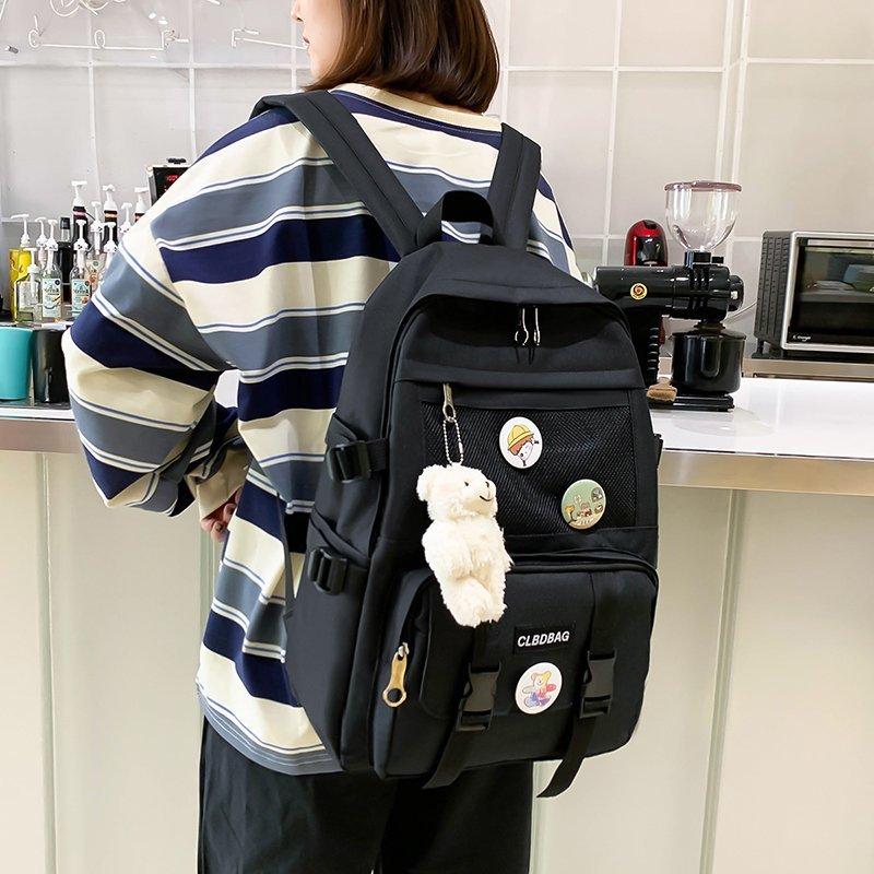 4 шт., комплект школьных сумок, новые холщовые школьные сумки для девочек-подростков, милые школьные рюкзаки для ноутбуков, женские дорожные сумки, студенческие сумки для книг