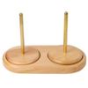 ZERONOWA Yarn Holder Wooden Rotating Yarn Holder Yarn Knitting Yarn Rack Single Double (Double)