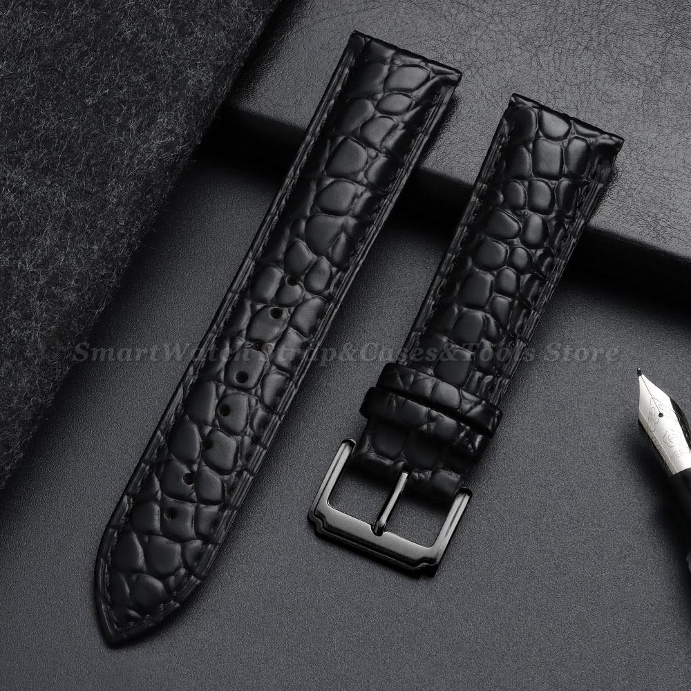 18mm 20mm 22mm Crocodile Pattern Design Leather Watch Strap 14/16/17/19/21/24mm Soft Watchbands Casual Business Wristwatch Band