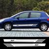 Виниловые гоночные спортивные полосы на пороги автомобиля для Peugeot 307, виниловые декоративные наклейки, аксессуары для тюнинга авто