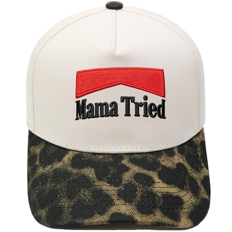 Mama Tried embroidery color matching truck driver hat European and American men's and women's casual sunshade dad hat