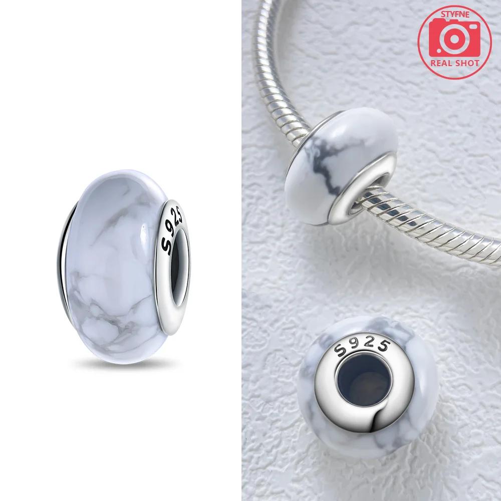 925 Silver Bracelet Women DIY Gift Murano Jewelry with Flower Blue Star Green Turtle Glass Beads