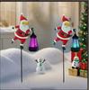 Cross-border Bestseller Solar-powered Santa Claus Lawn Light Die Casting Wrought-iron Hollow-out Goblin Outdoor Courtyard Garden