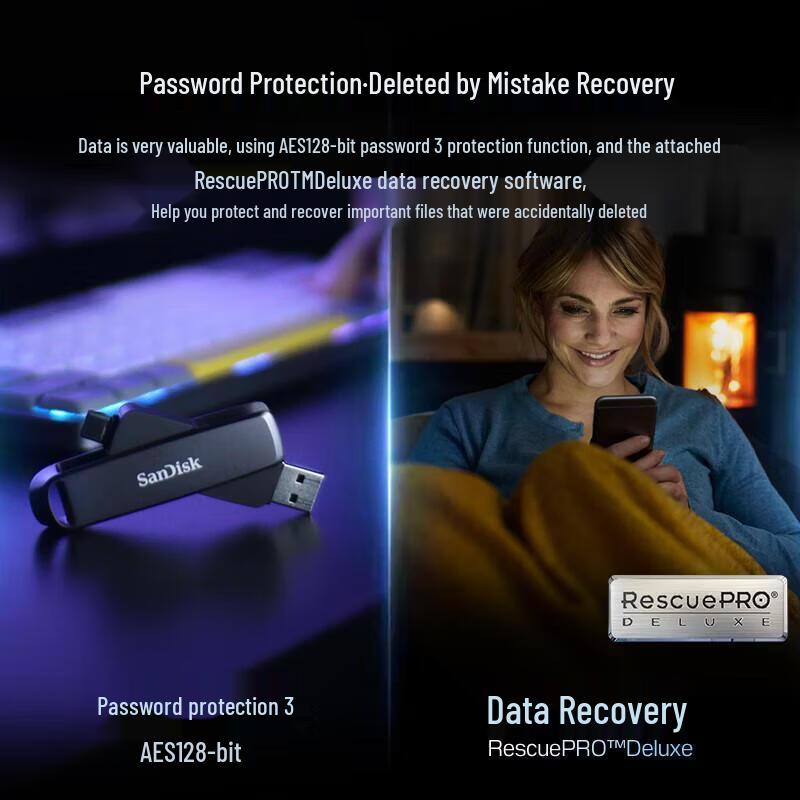 SanDisk Высокоскоростной твердотельный флеш-накопитель Type-C