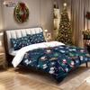 3Pcs Cartoon Santa Claus Print Coreless Bedding Multi Size Bedroom Duvet Covers, Soft And Machine Washable Decoration