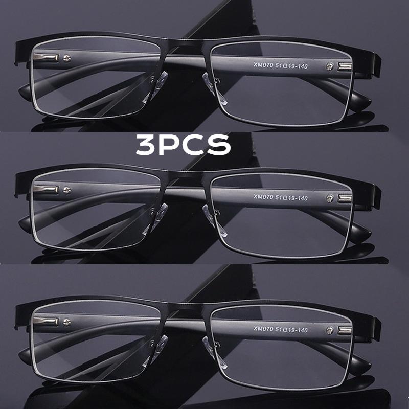 3Pcs High Quality Stainless Reading Glasses Men Women Fashion Presbyopic Eyeglasses Business Hyperopia Anti Blue Light Eyewear