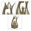 Metallic Laurel Green Home Decor Lucky Deer Family Figurine (Set of 3, Laurel Green)
