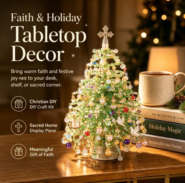 Christmas Tree Handmade DIY Beaded Crystal Christmas Tree Making Kit Desktop Decoration Xmas Craft Ornament Christmas Decoration