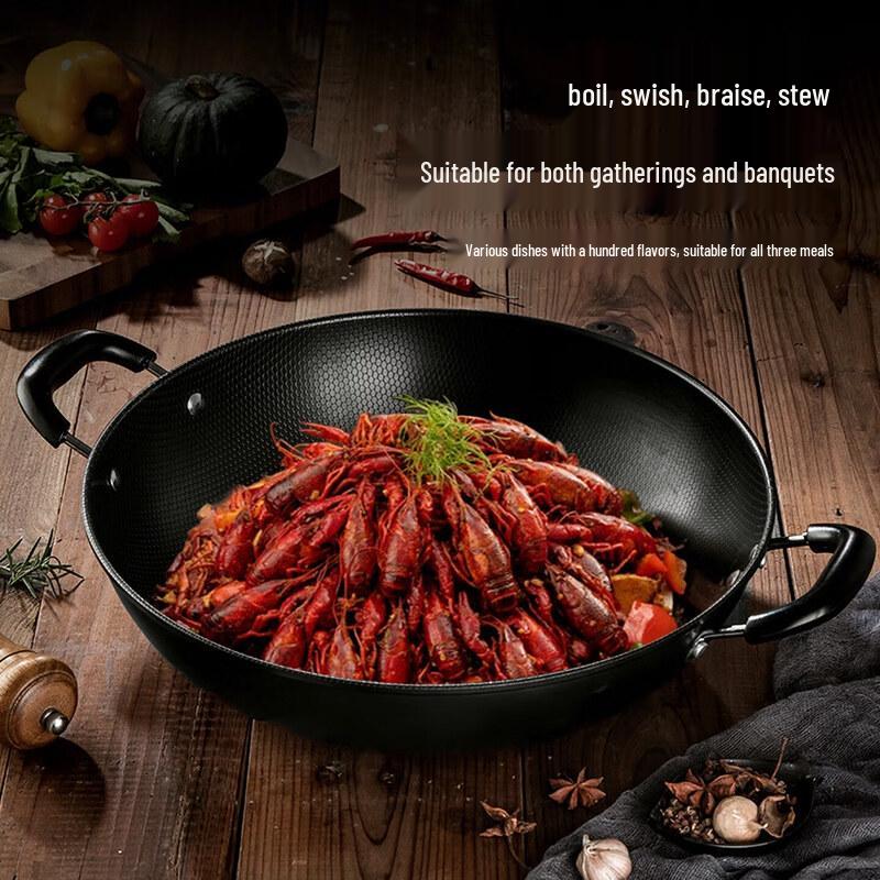 MAXCOOK Lijing Series 34cm Nitrided Iron Wok