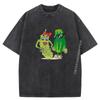 Funny Couple Pickle Cucumber Lover Sunglasses Cool Pickle Anime Washed T Shirts Winter Mens Clothes Graphic Tees