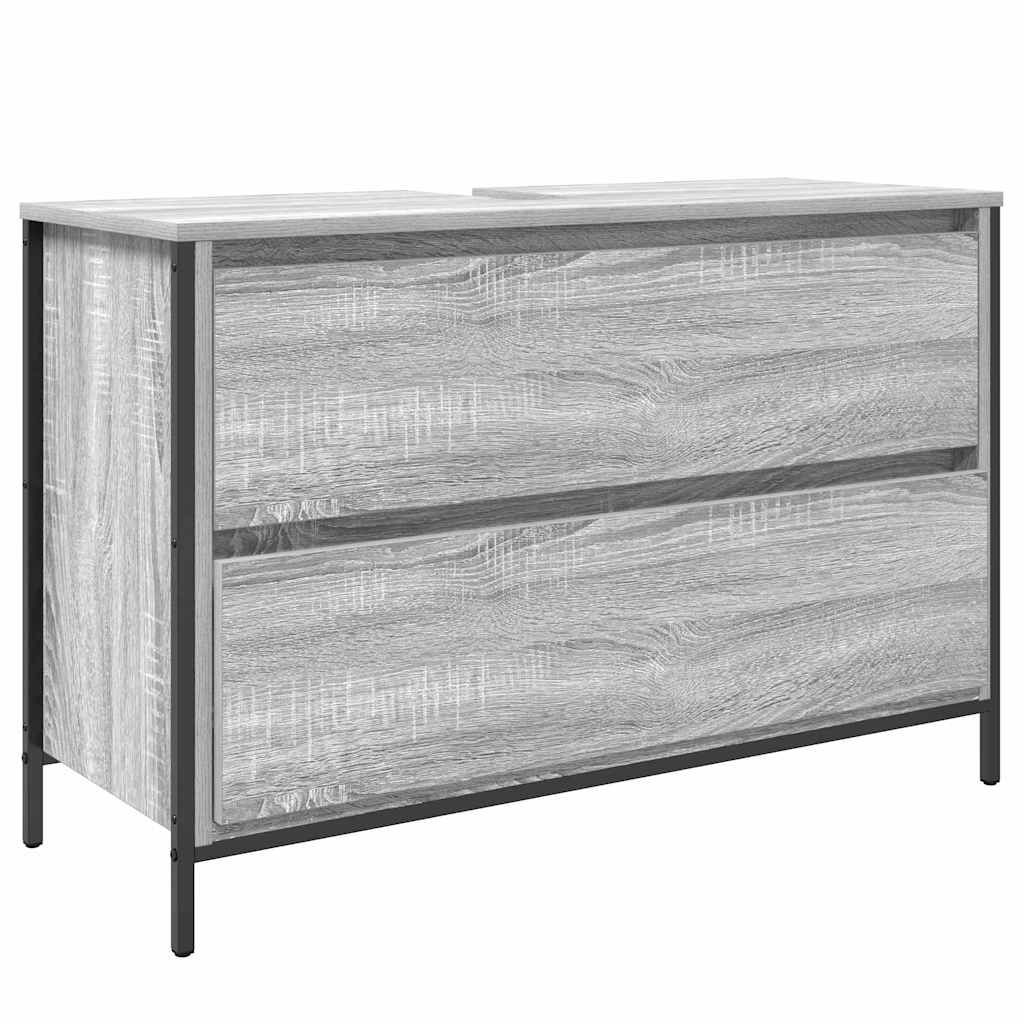 Bathroom Furniture Set with Shelf 3 pcs Grey Sonoma Wood Based Material