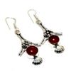 Mozambique Garnet Gemstone 925 Silver Plated Handmade Jewelry Earring 2.27"