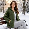 Comfortable Lounge Wear Women Oversized Fleece Jacket, Warm Casual Hooded Coat with Cold Weather Outerwear Pockets, Long Sleeve Zip-Up Hoodie for Fall