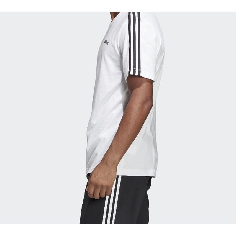adidas Классическая тренировочная спортивная футболка с тремя полосками и коротким рукавом, мужские топы DU0441
