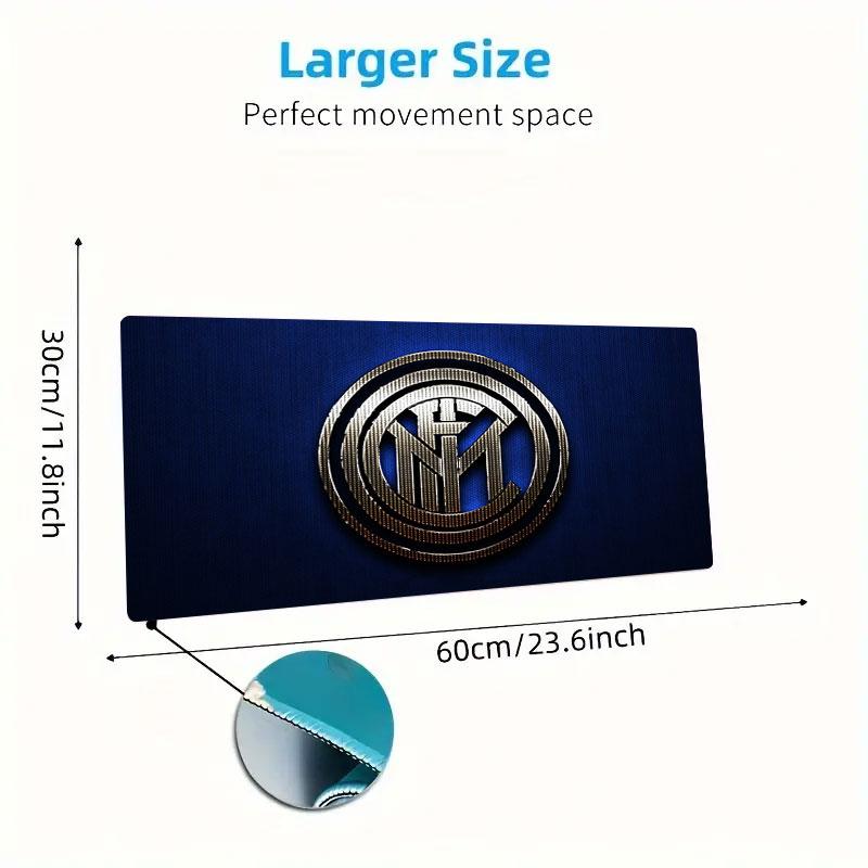 FC Internazionale Milano Mouse Pad, Large Gaming Desk Mat, Non-slip XXL Mousepad for Laptop & Tablet, Mini PC Playmat with Stitched Edges