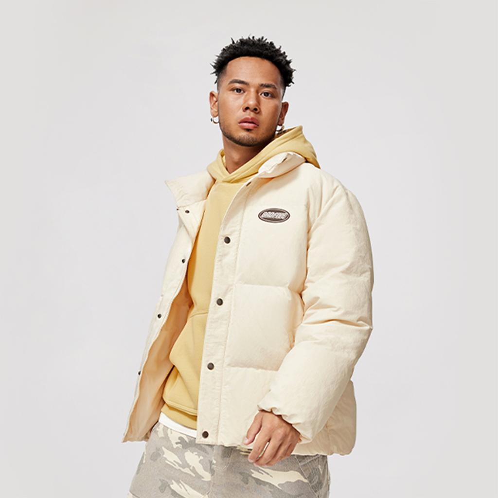 Li-Ning Anti-Five Series Water-Repellent Casual Versatile Zipper Stand Collar Comfortable Breathable Short Down Jacket Men Jacket AYMU075-6