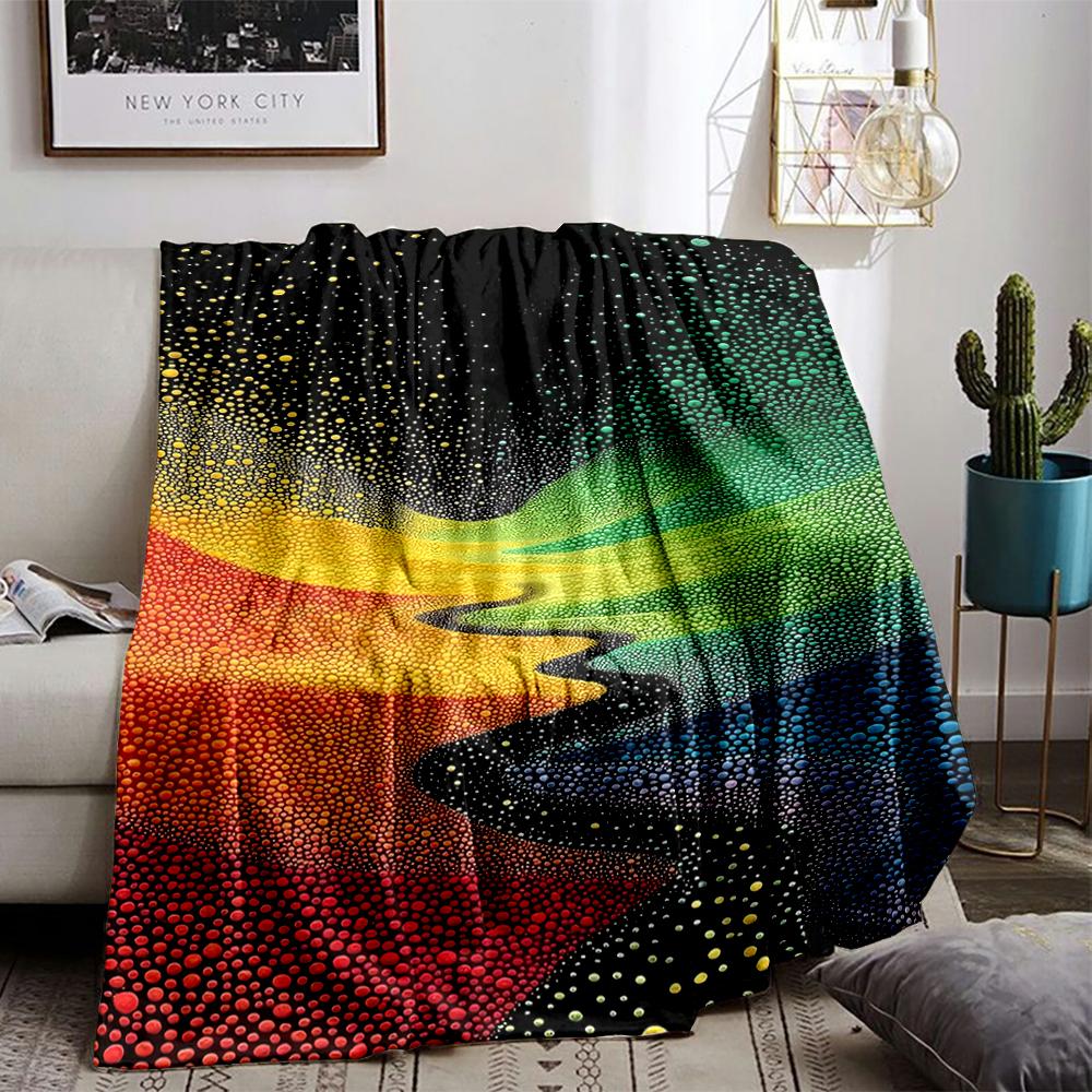 Colorful Abstract blanket with Rainbow Dotted Design for blanket, suitable for use in the bedroom, living room, on the sofa