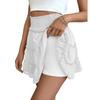 Women's Comfortable Casual Vacation Style Pleated Lotus Leaf Skirt Solid Color Elastic Waist Anti Glare Half Skirt for Women