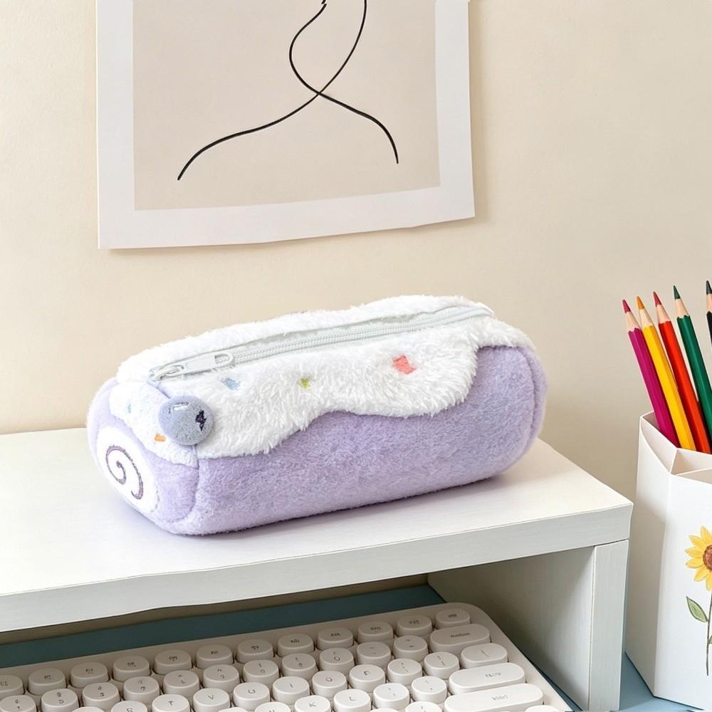 Star Embroidery Pen Bag Plush Pencil Pouch Durable Pencil Case School Supplies