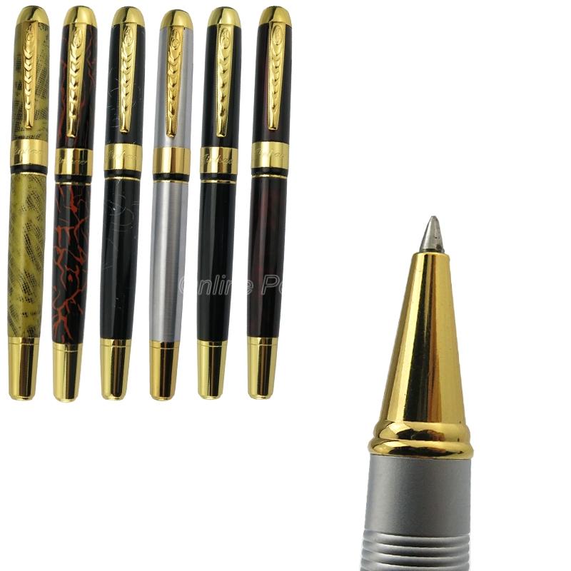 Jinhao 250 Металлический корпус Высококлассная многоразовая роллерная ручка Золотая отделка Профессиональные офисные канцелярские принадлежности Аксессуар для письма