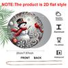 2D Flat, 1pc Winter Round Aluminum Sign, Snowman Round Wall Decor with Red Bird Rustic Metal Wall Art, Festive Metal Wall Art Decor, Wall Decor Signs