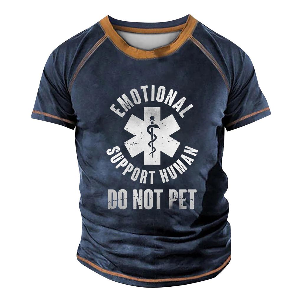 Мужская футболка реглан в стиле ретро с коротким рукавом и круглым вырезом с буквенным принтом, топы