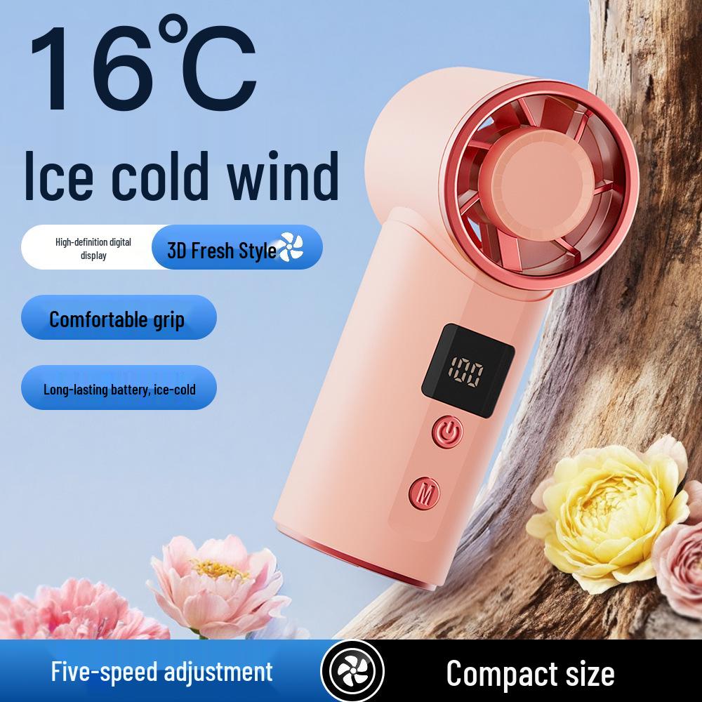 Mini Handheld Fan with Five-Speed Adjustment and Long-Lasting Battery for Cool Breeze – Portable and Desktop Use