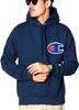 Hoodie Sweatshirt Brushed Back Street Big C Logo Embroidery Sagara Patch Hooded Sweatshirt Navy S [Champion] C3-E127 Men's