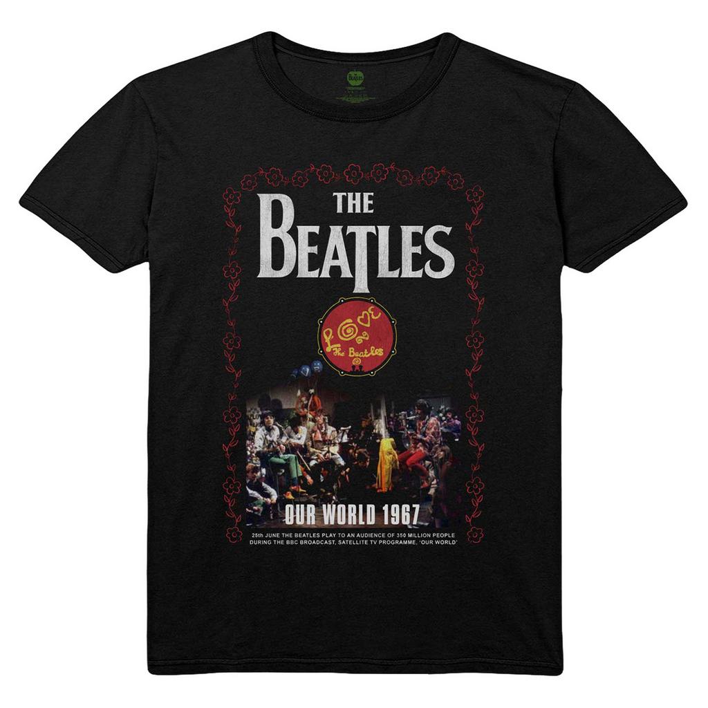 The Beatles Хлопковая футболка унисекс «Наш мир» для взрослых 1967 года