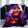 1PC Custom Name Halloween Pumpkin Night outdooor Flannel blankets Throw Blanket All-Season Throw Gift Bedspread for Couch, Bed, Camping Holiday Birthd