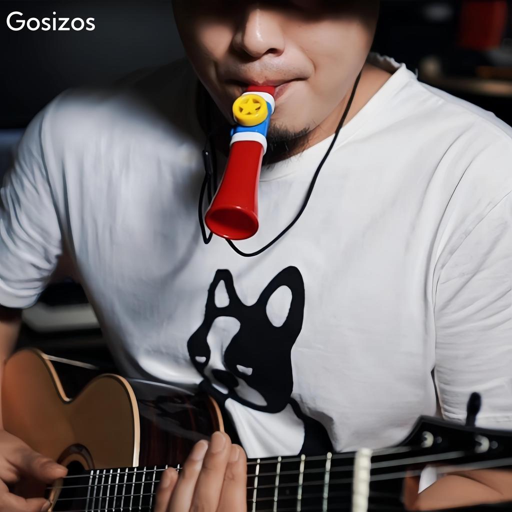 Gosizos Kazoo Upgrade No Vibrating Membrane Easy to Learn Guitar Ukulele Piano Keyboard Sound Unique Gift All Ages Red