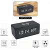 Desk Table Clocks Wooden Digital Alarm Clock Wooden Desk Digital Clock LED Display Temperature Phone Chargers Wireless Charger