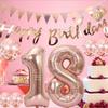 2 Balloons Number 37+ haappy Birthday Garland + Rose Gold Banner foil Balloon 37th Birthday Decoration+5 Confetti Balloons boy Girl 37 Year Birthday