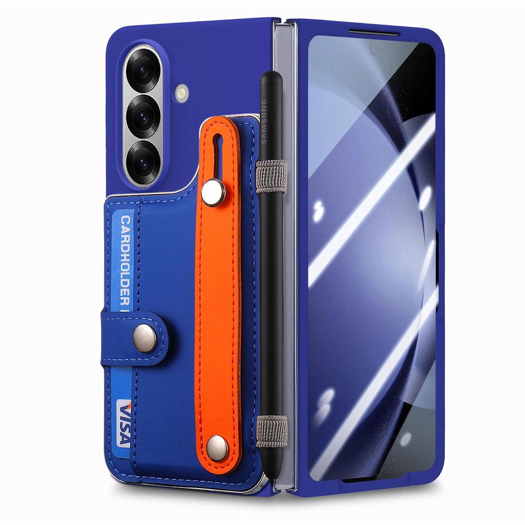 Кросс-бордерный чехол-кошелек на запястье для Samsung Z Fold7 - Корпус из ПК с ощущением кожи со встроенной пленкой для Z Fold6