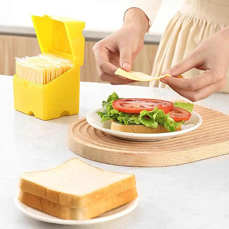Контейнер для хранения сыра Кухонные принадлежности Пластиковый холодильник в форме сыра Ящик для хранения ломтиков сыра Кухонные гаджеты Масло