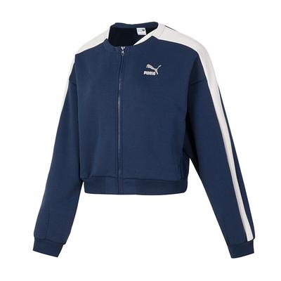 Модная повседневная трикотажная куртка на молнии для женщин, синяя 628131-14