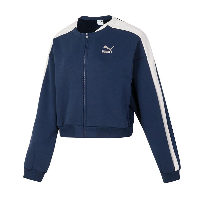 Puma Модная повседневная трикотажная куртка на молнии для женщин, синяя 628131-14