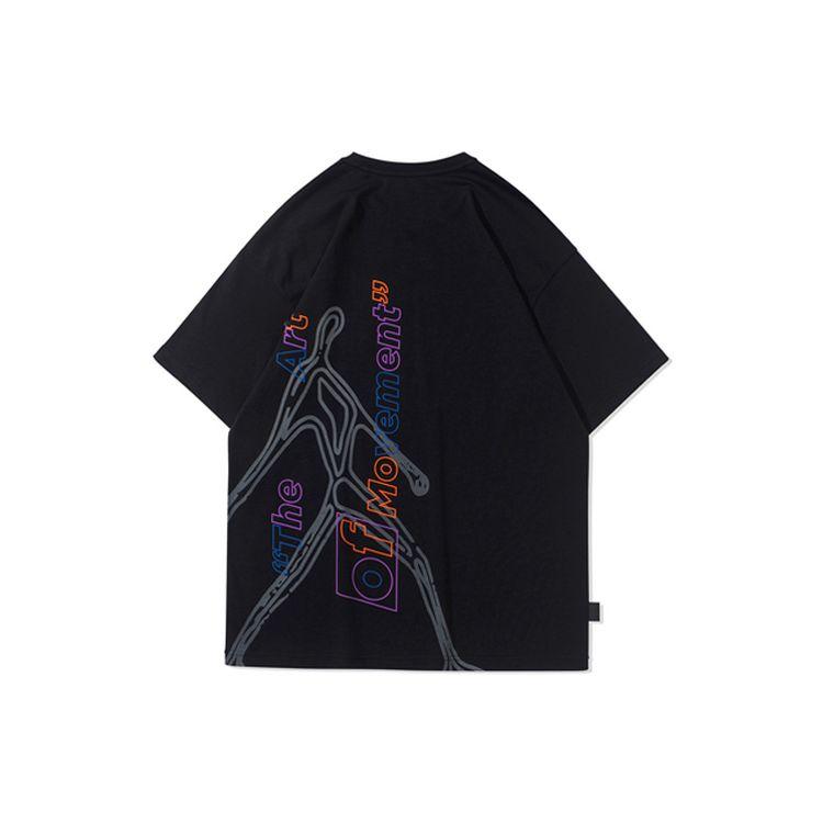 Футболка с коротким рукавом и круглым вырезом Li Ning Graphic Print, мужские топы, цвет черный AHSR359-1