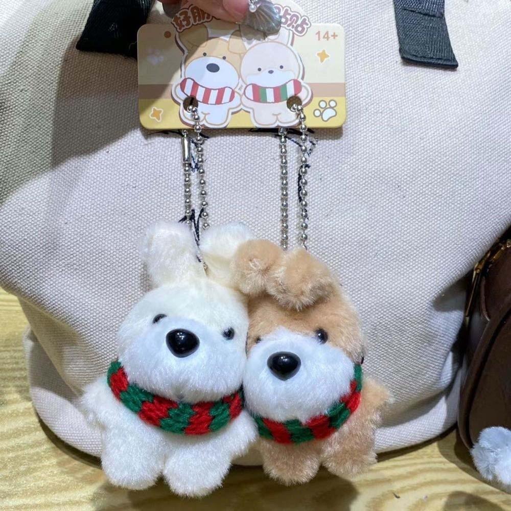 2pcs/set Sheep Plush Animal Key Buckle Magnetic Cartoon Couple Pendants Cat Dog Bag Charm Party
