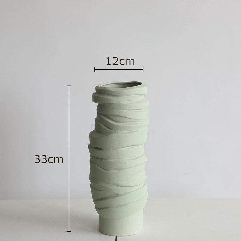 Minimalism Twisted Bandage Ceramic Vase Desk Decoration Floral Vases Porcelain Flowers Pots Flower Arrangement Modern Home Decor